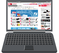 イメージ画像：パソコンでホームページを閲覧。