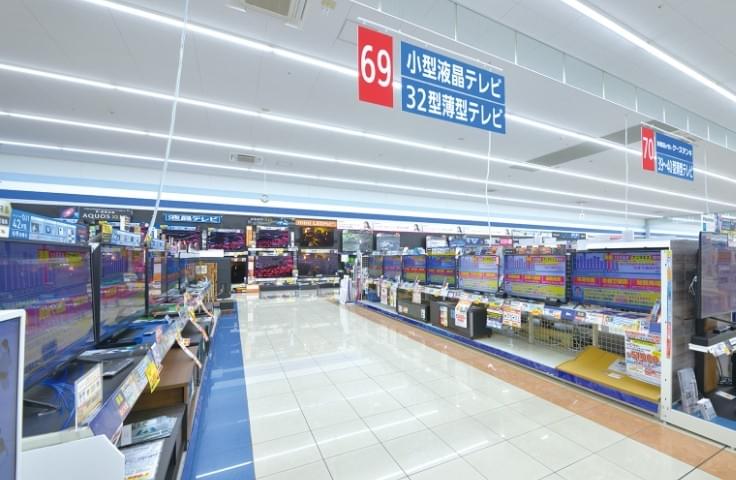 A photo of a wide aisle inside a K’s Denki